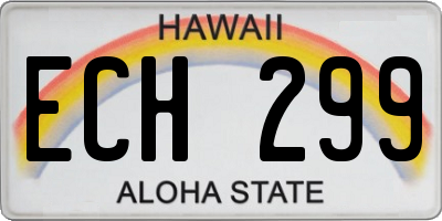 HI license plate ECH299