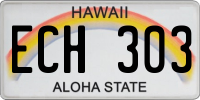 HI license plate ECH303