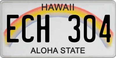 HI license plate ECH304
