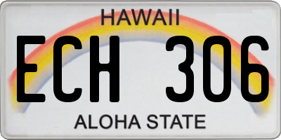 HI license plate ECH306