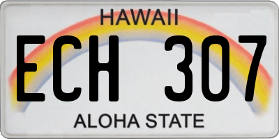 HI license plate ECH307