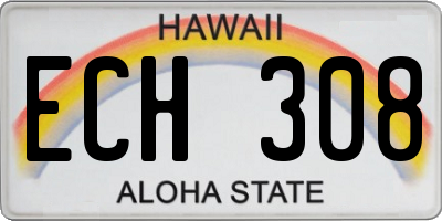 HI license plate ECH308