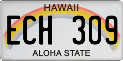HI license plate ECH309