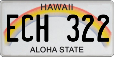 HI license plate ECH322