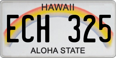 HI license plate ECH325
