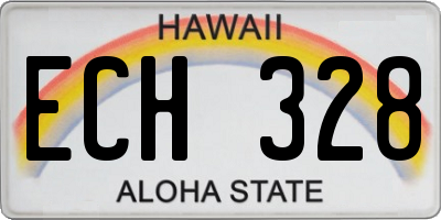 HI license plate ECH328