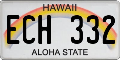 HI license plate ECH332