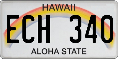 HI license plate ECH340