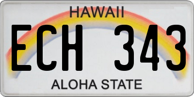 HI license plate ECH343