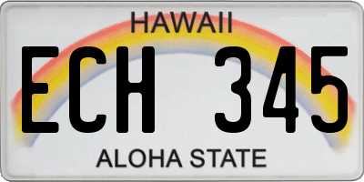 HI license plate ECH345