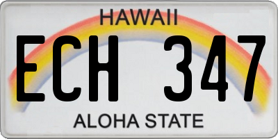 HI license plate ECH347