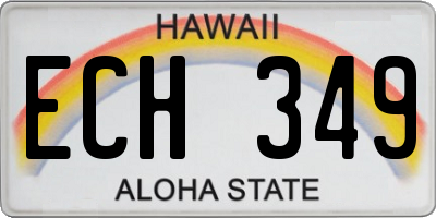 HI license plate ECH349