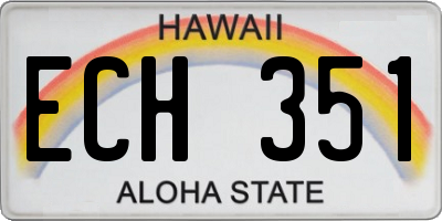 HI license plate ECH351