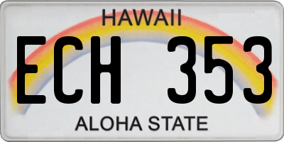 HI license plate ECH353
