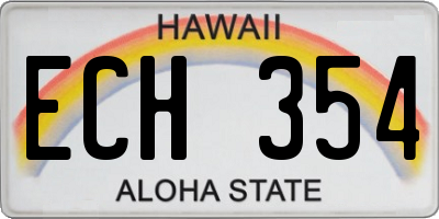 HI license plate ECH354