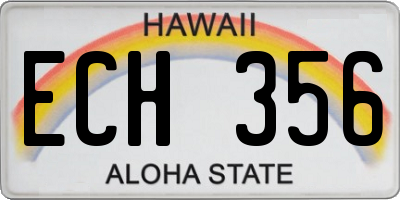 HI license plate ECH356