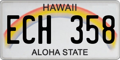 HI license plate ECH358