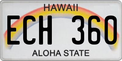 HI license plate ECH360