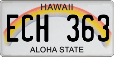 HI license plate ECH363