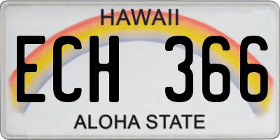 HI license plate ECH366