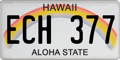 HI license plate ECH377