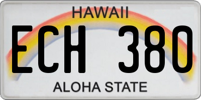 HI license plate ECH380