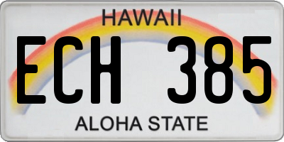 HI license plate ECH385