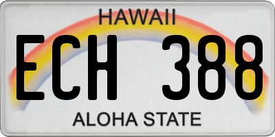 HI license plate ECH388