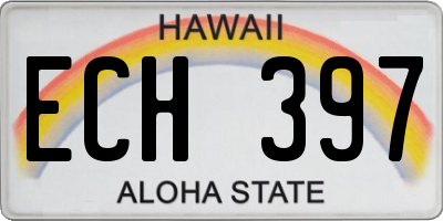 HI license plate ECH397
