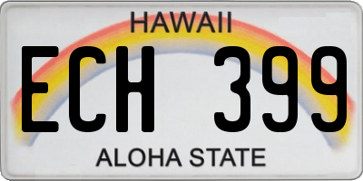 HI license plate ECH399