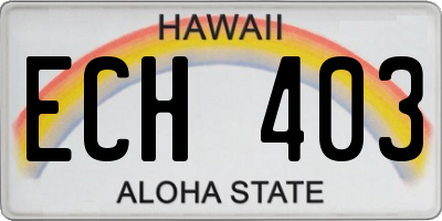 HI license plate ECH403