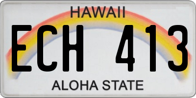 HI license plate ECH413