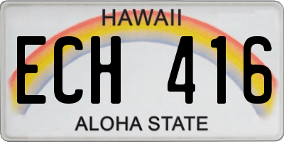 HI license plate ECH416
