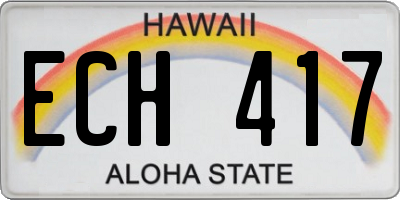 HI license plate ECH417