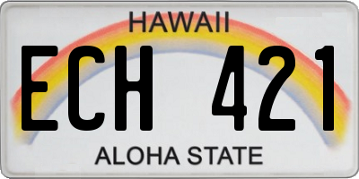 HI license plate ECH421
