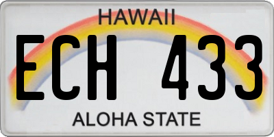 HI license plate ECH433