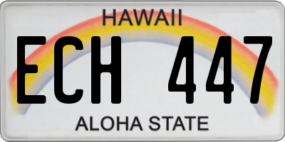HI license plate ECH447