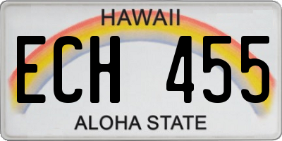 HI license plate ECH455
