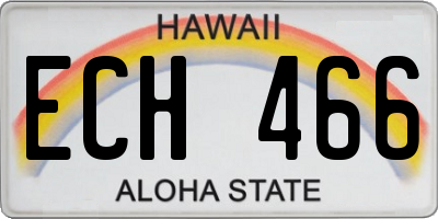HI license plate ECH466