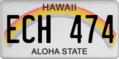 HI license plate ECH474