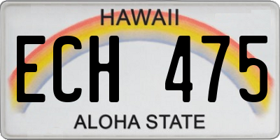 HI license plate ECH475