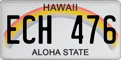 HI license plate ECH476