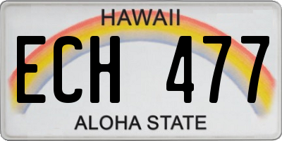HI license plate ECH477