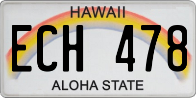 HI license plate ECH478