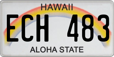 HI license plate ECH483