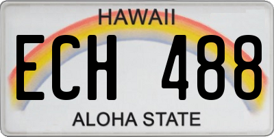 HI license plate ECH488
