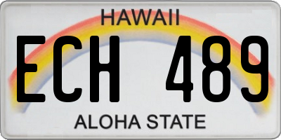 HI license plate ECH489