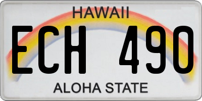 HI license plate ECH490