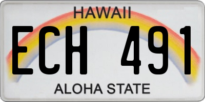 HI license plate ECH491