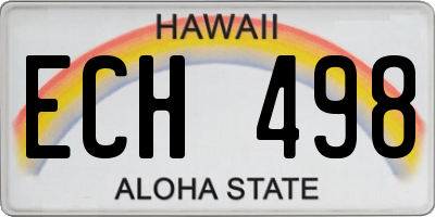 HI license plate ECH498
